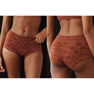 By Anthropologie Hannah Seamless Textured Mesh Panty Underwear S/M Brown NWT